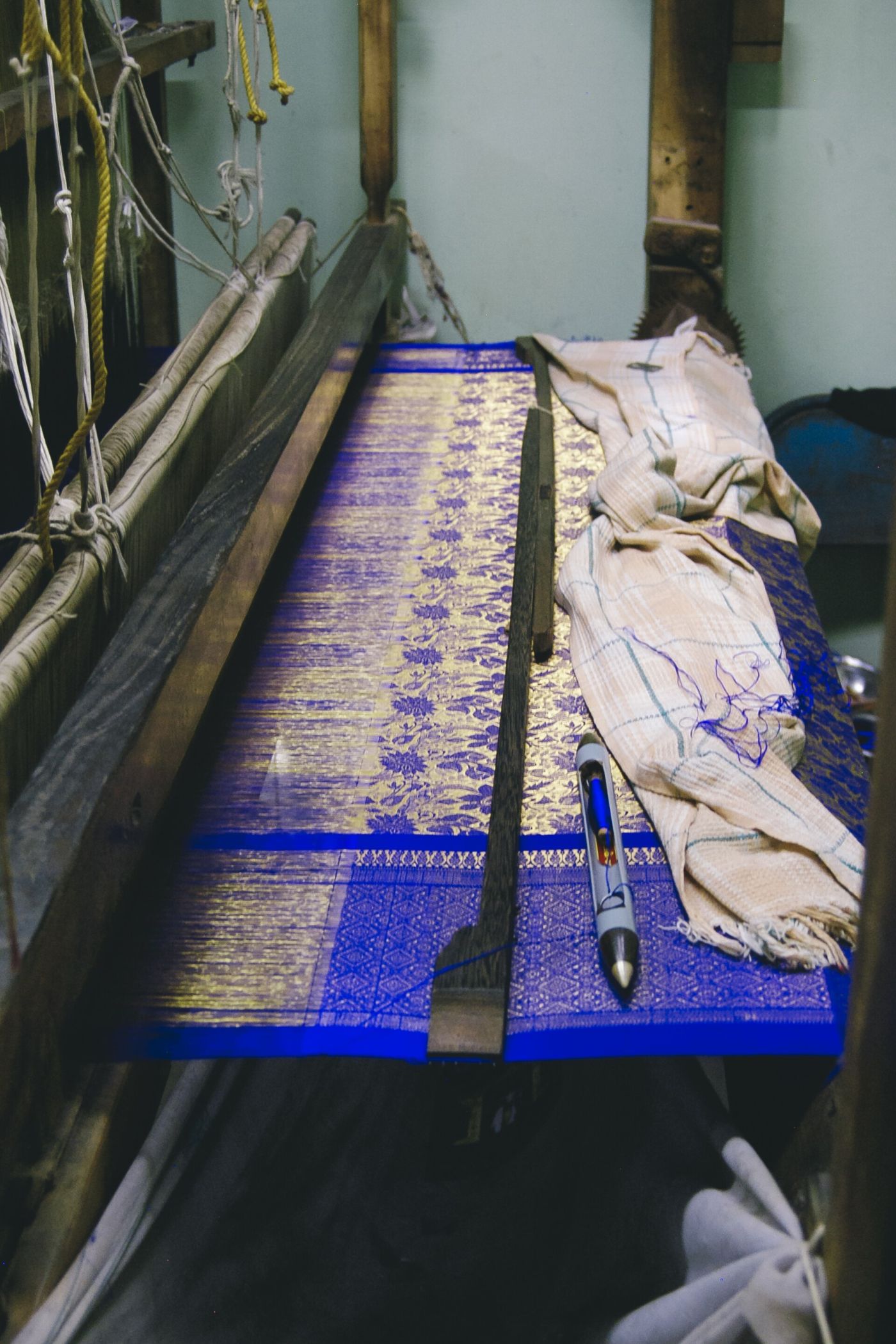 A saree loom at Kumbakonam